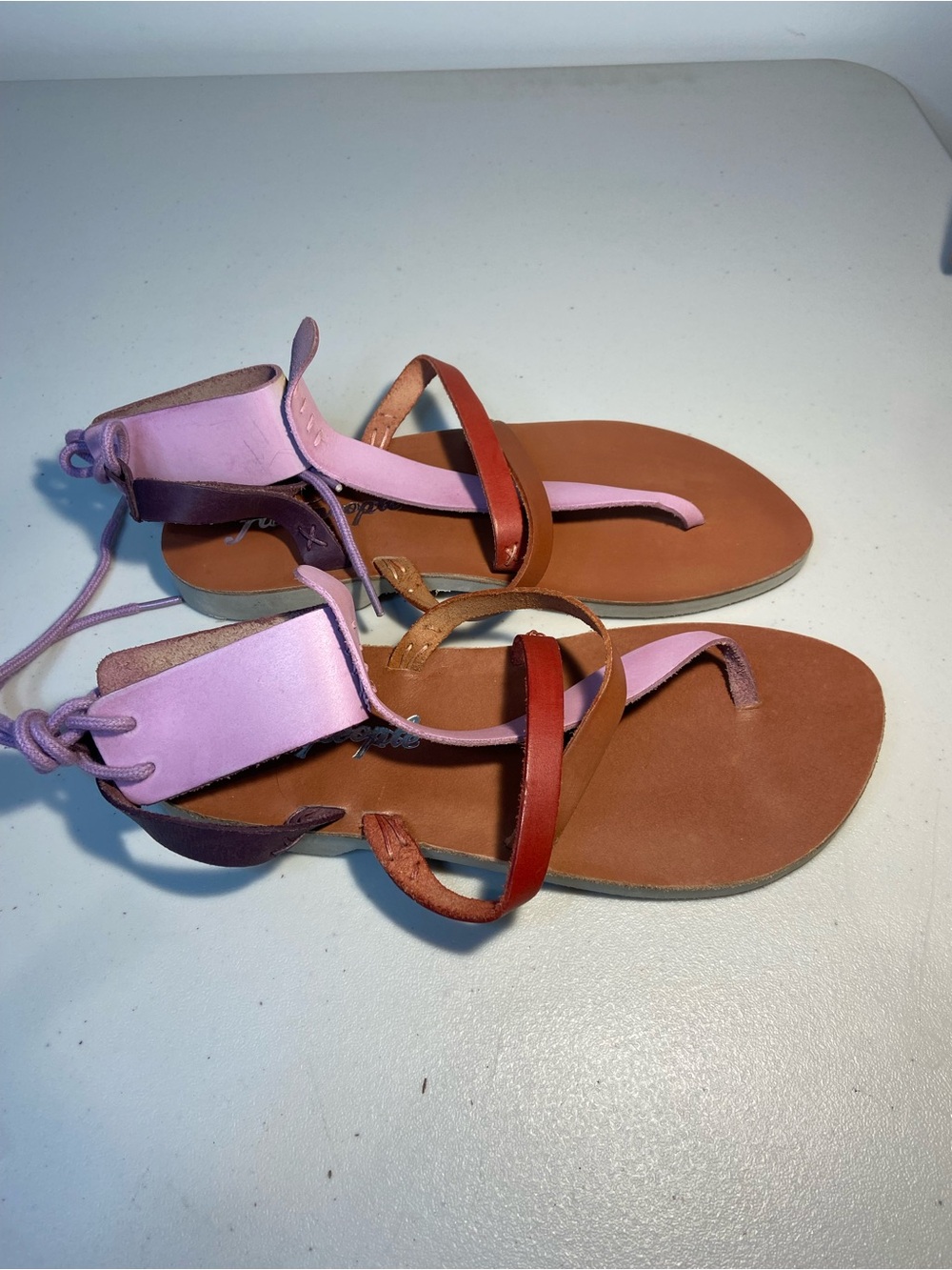 Free People Women’s Two-Tone Strappy Gladiator Sandals - Purple & Brown SZ 7.5